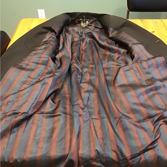 MEN’S VINTAGE GRANDPA OVERCOAT 1950’s BLACK LINED PUCCINI MOE SERCHUCK NYC - Picture 4 of 8